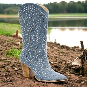 Corkys Blue Studded Boots